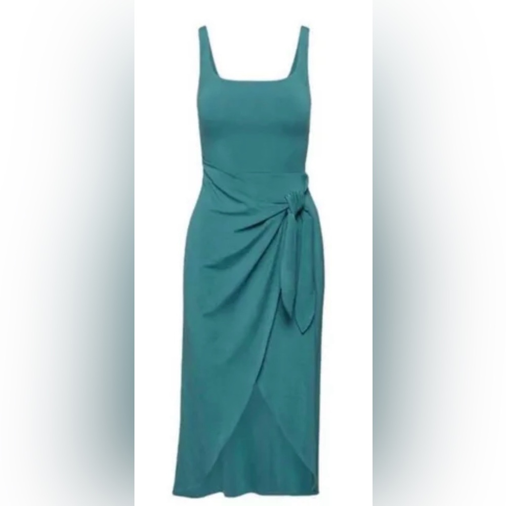 Aritzia Wilfred Saturn Wrap Midi Dress - Teal Size M